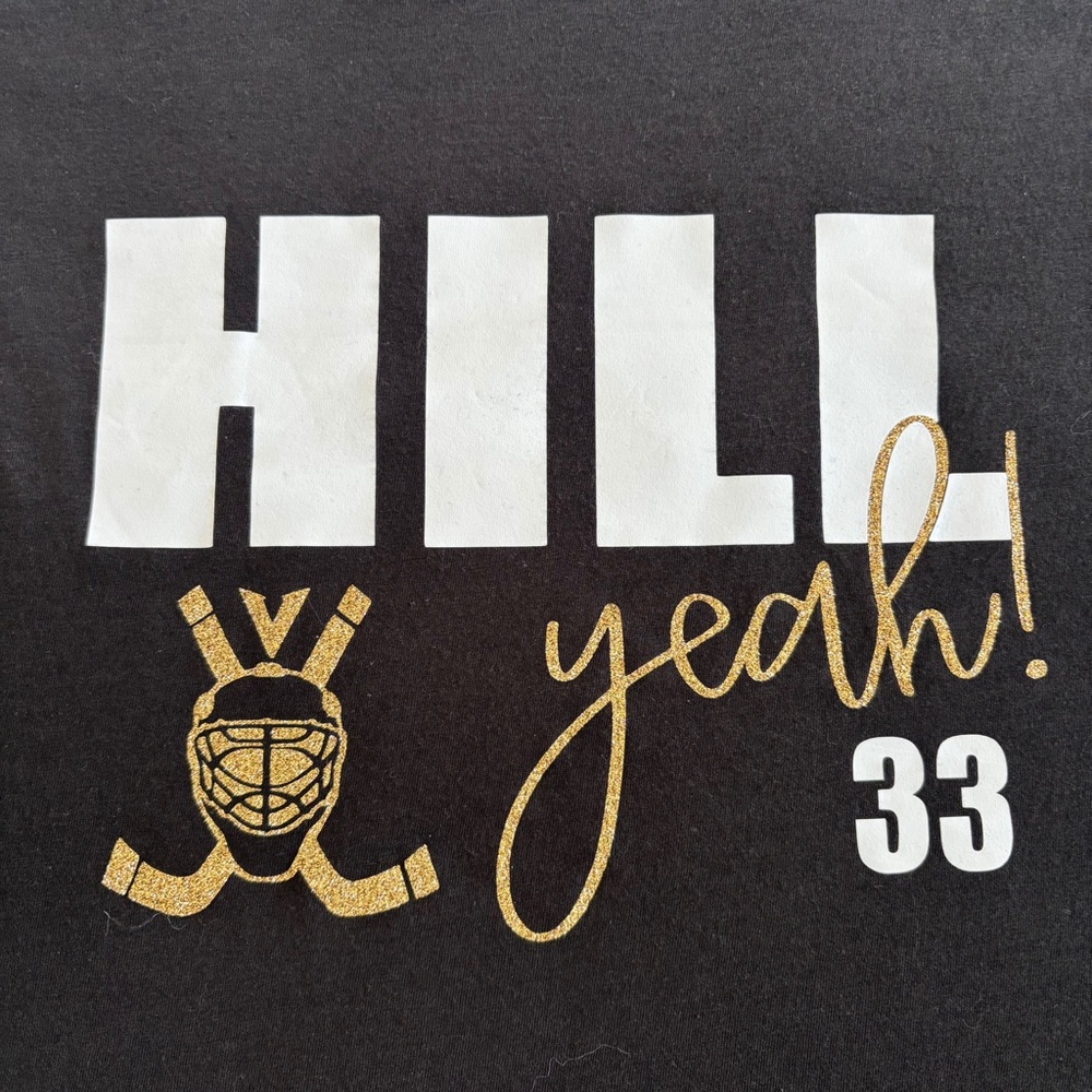 Hill Yeah 33 T-shirt Adin Vegas Golden Knights VGK Black Glitter Women's Size XS - Picture 2 of 4